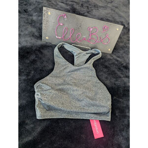NWT Exhilaration Silver Sparkle Bikini Top ** NO PADDING S
